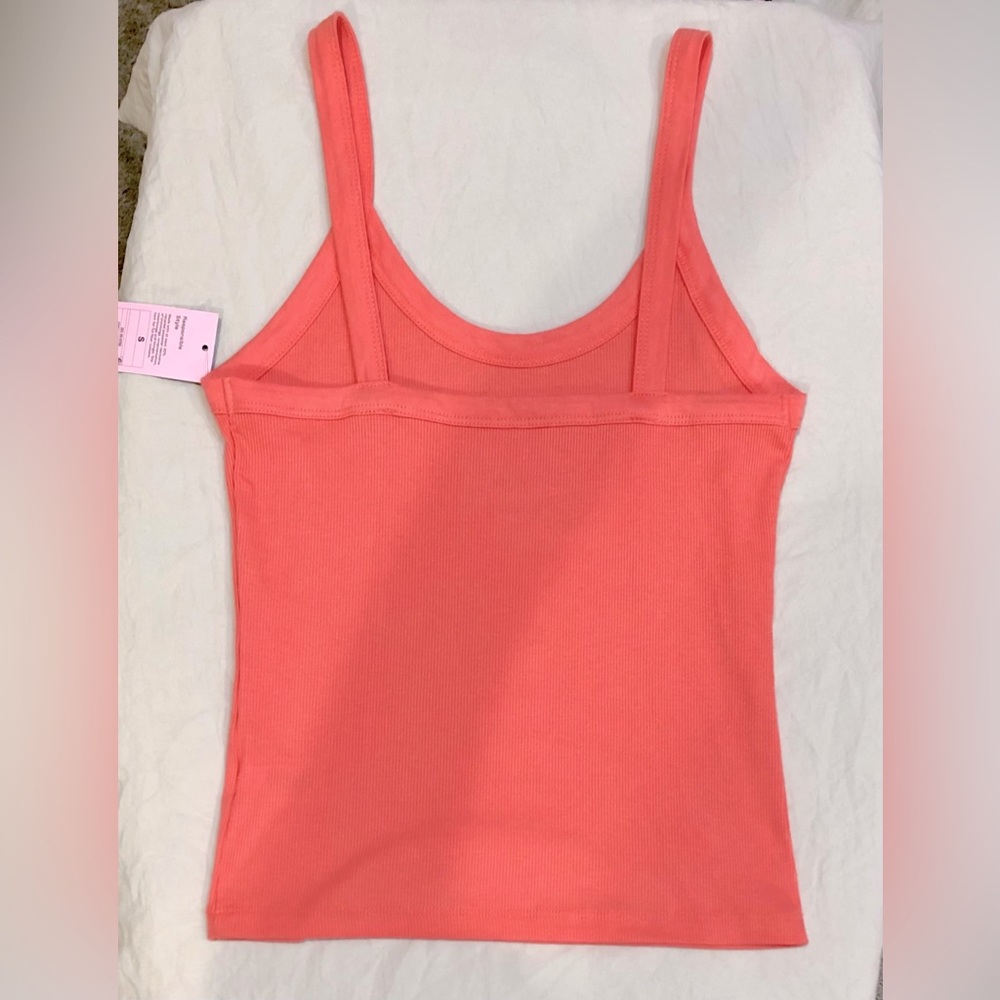 WILD FABLE Women's Slim Fit ribbed Tank Top Coral Pink size S NWT - Picture 5 of 9